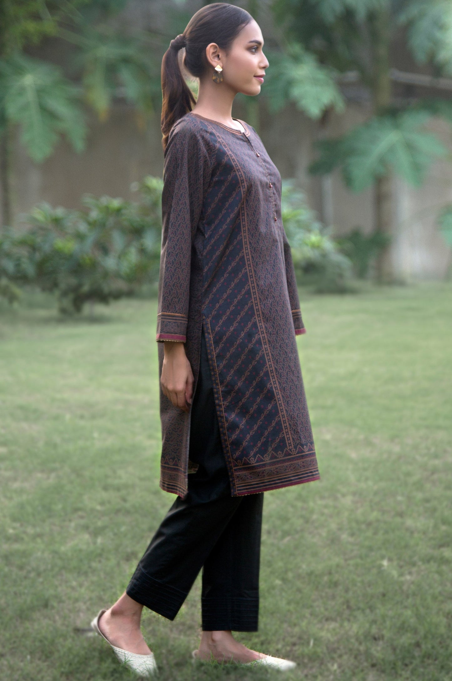 Stitched 1 Piece Digital Printed Cambric Shirt