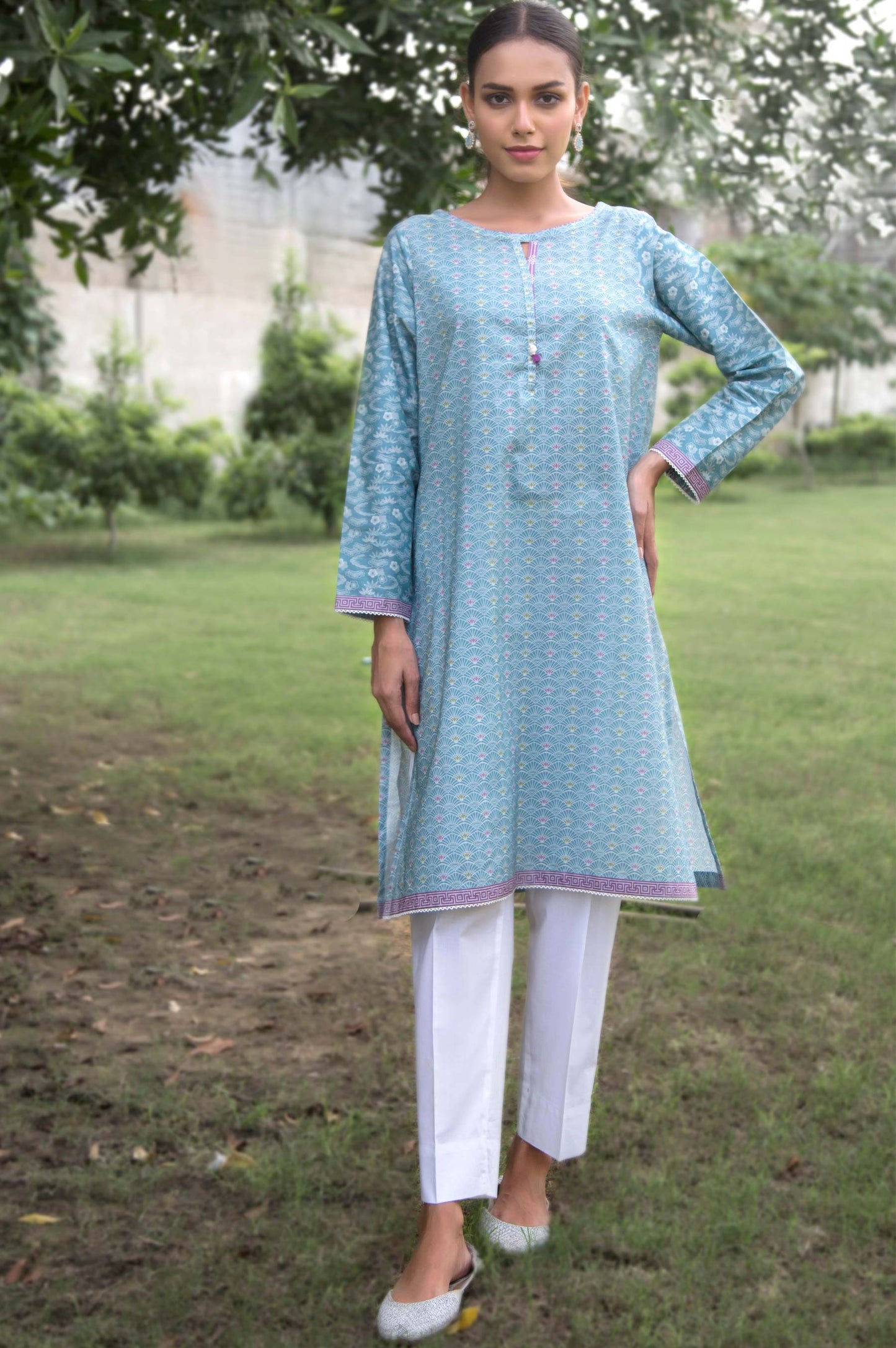 Stitched 1 Piece Digital Printed Cambric Shirt