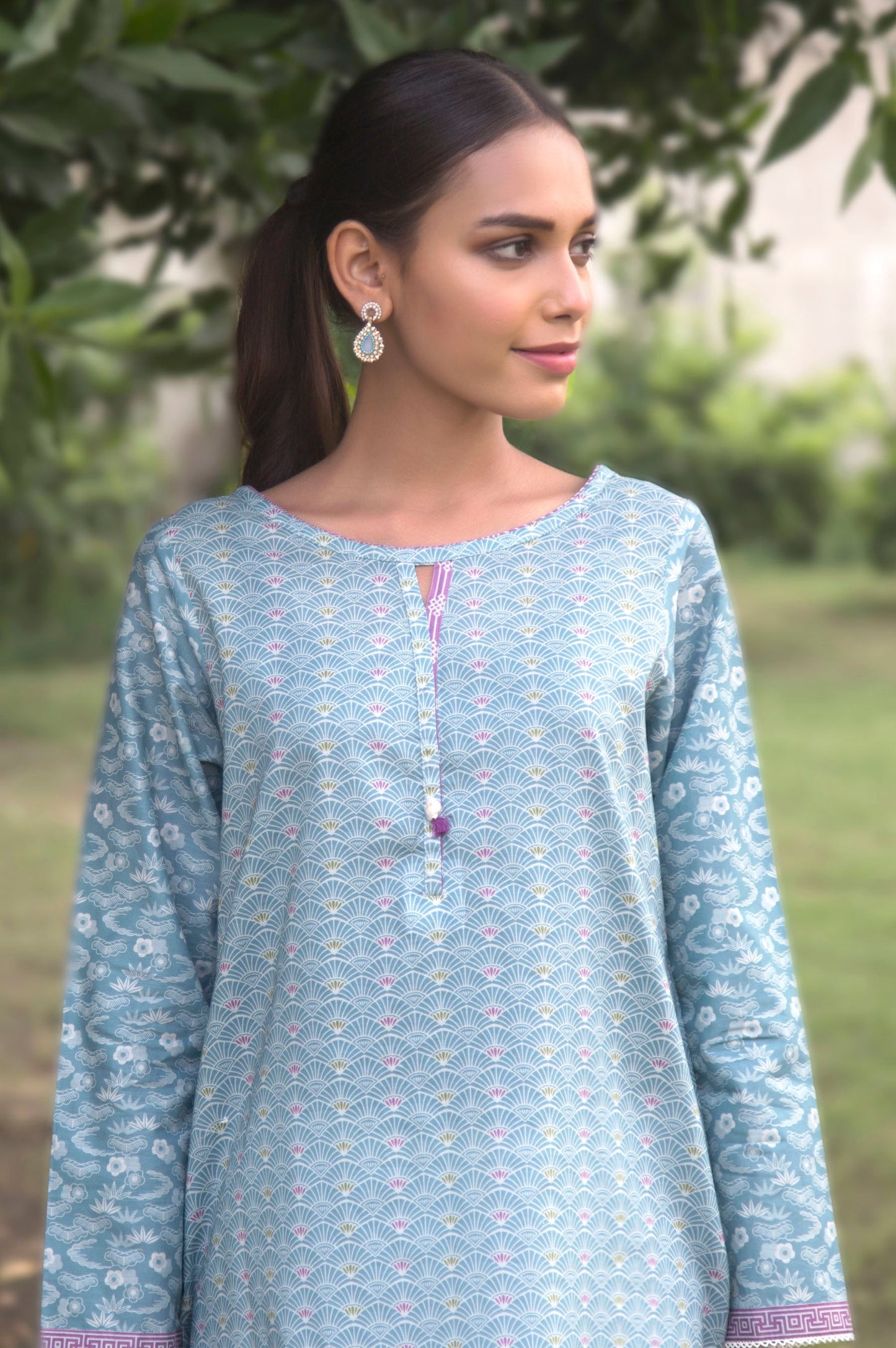 Stitched 1 Piece Digital Printed Cambric Shirt