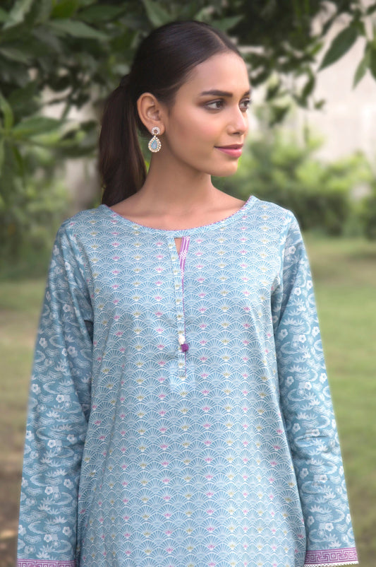 Stitched 1 Piece Digital Printed Cambric Shirt