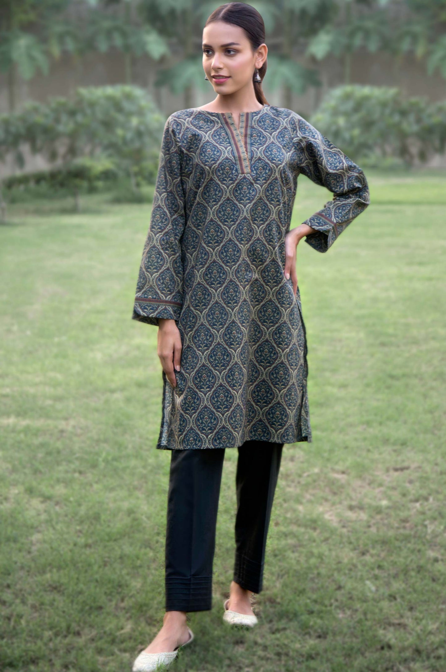 Stitched 1 Piece Digital Printed Cambric Shirt