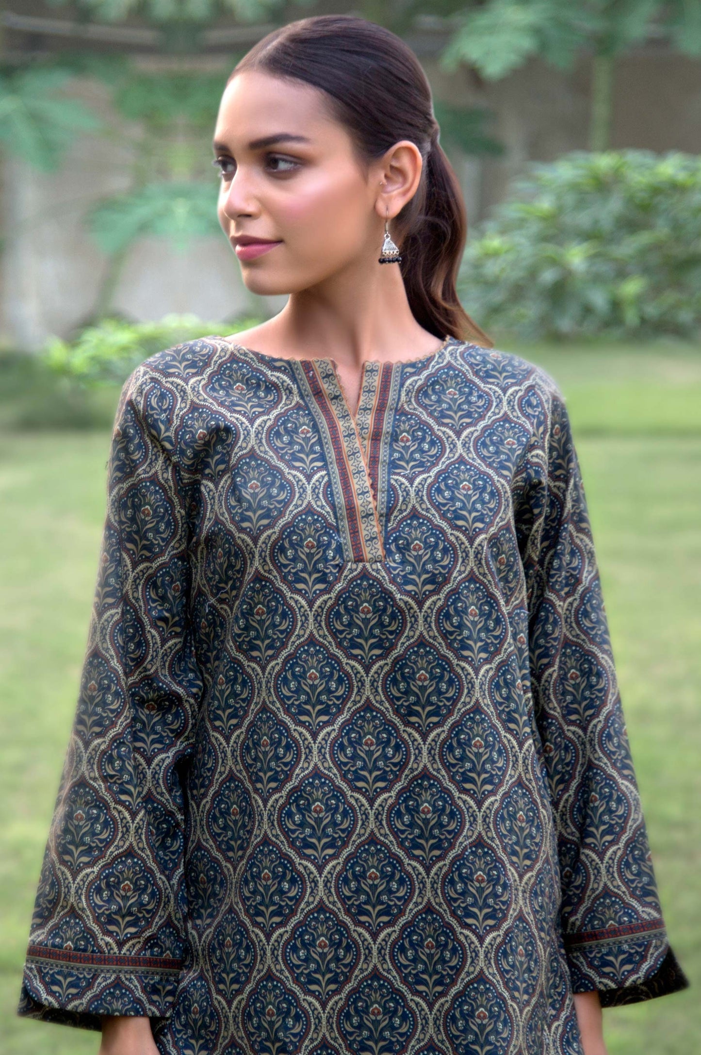 Stitched 1 Piece Digital Printed Cambric Shirt