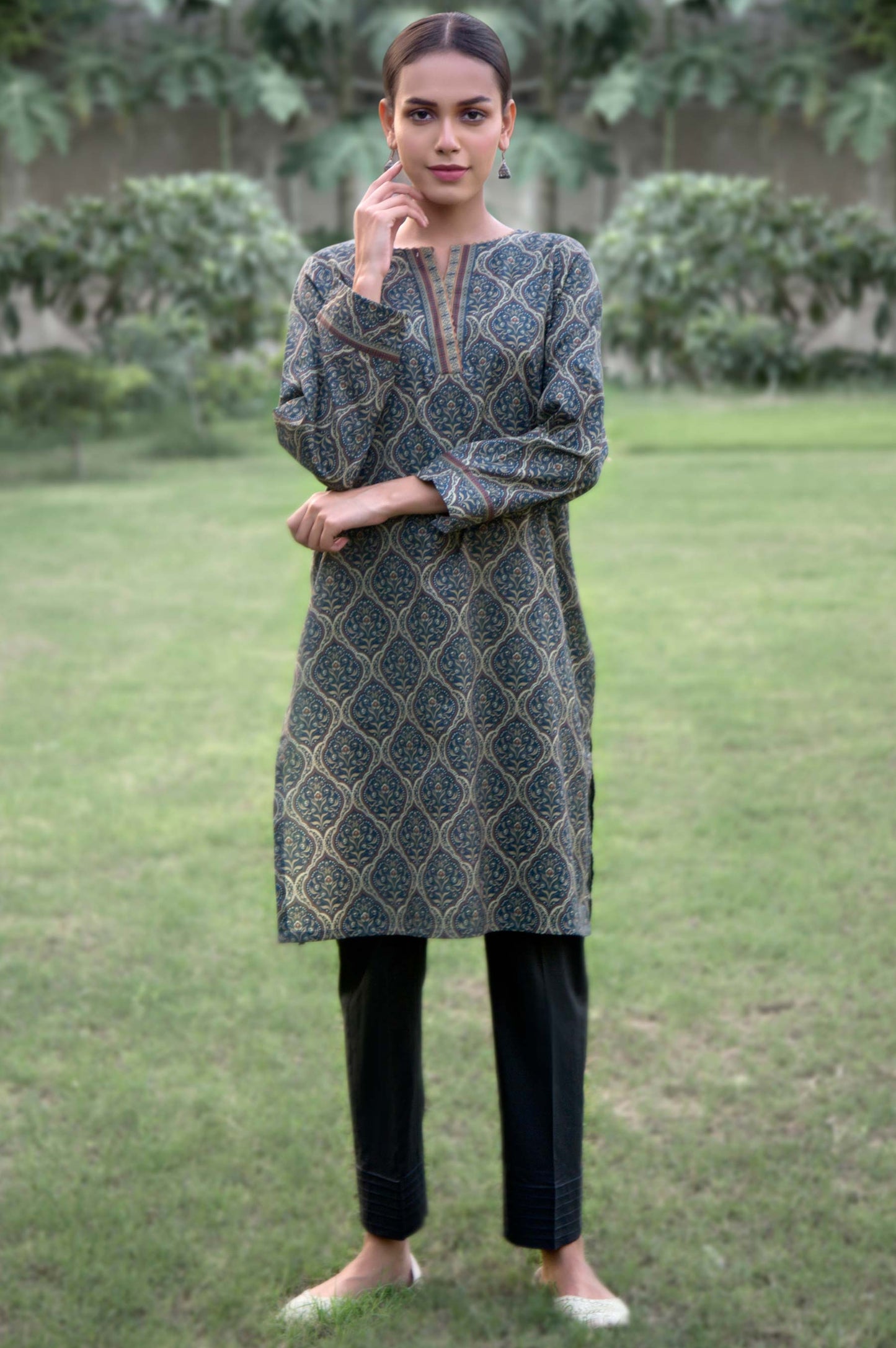 Stitched 1 Piece Digital Printed Cambric Shirt