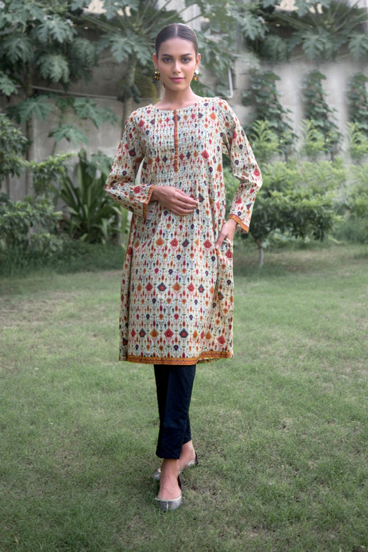 Stitched 1 Piece Digital Printed Cambric Shirt