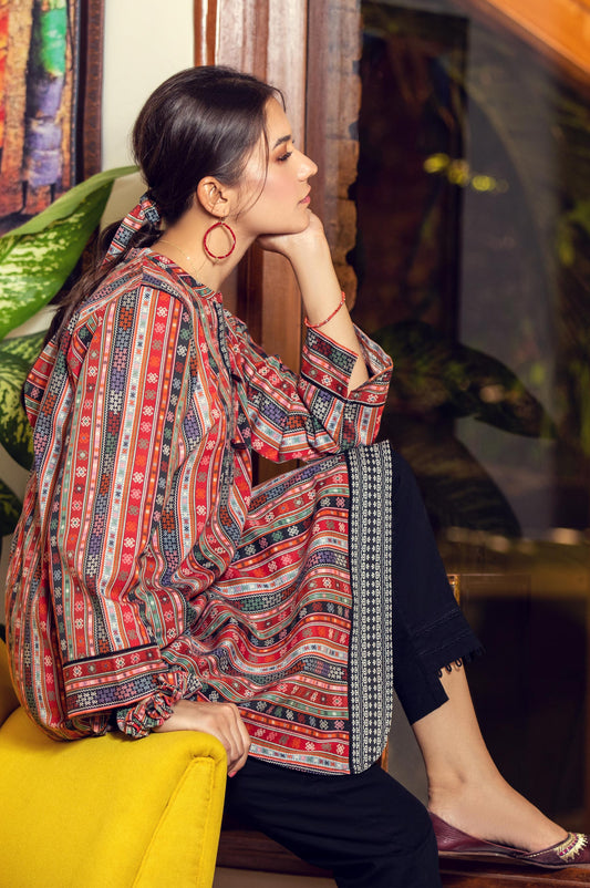 Stitched 1 Piece Digital Printed Khaddar Shirt