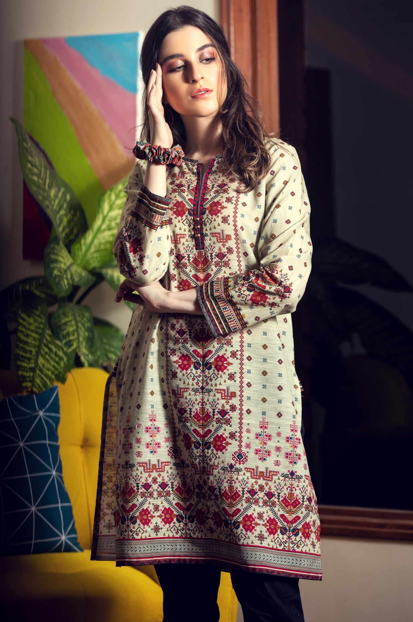 Stitched 1 Piece Digital Printed Khaddar Shirt