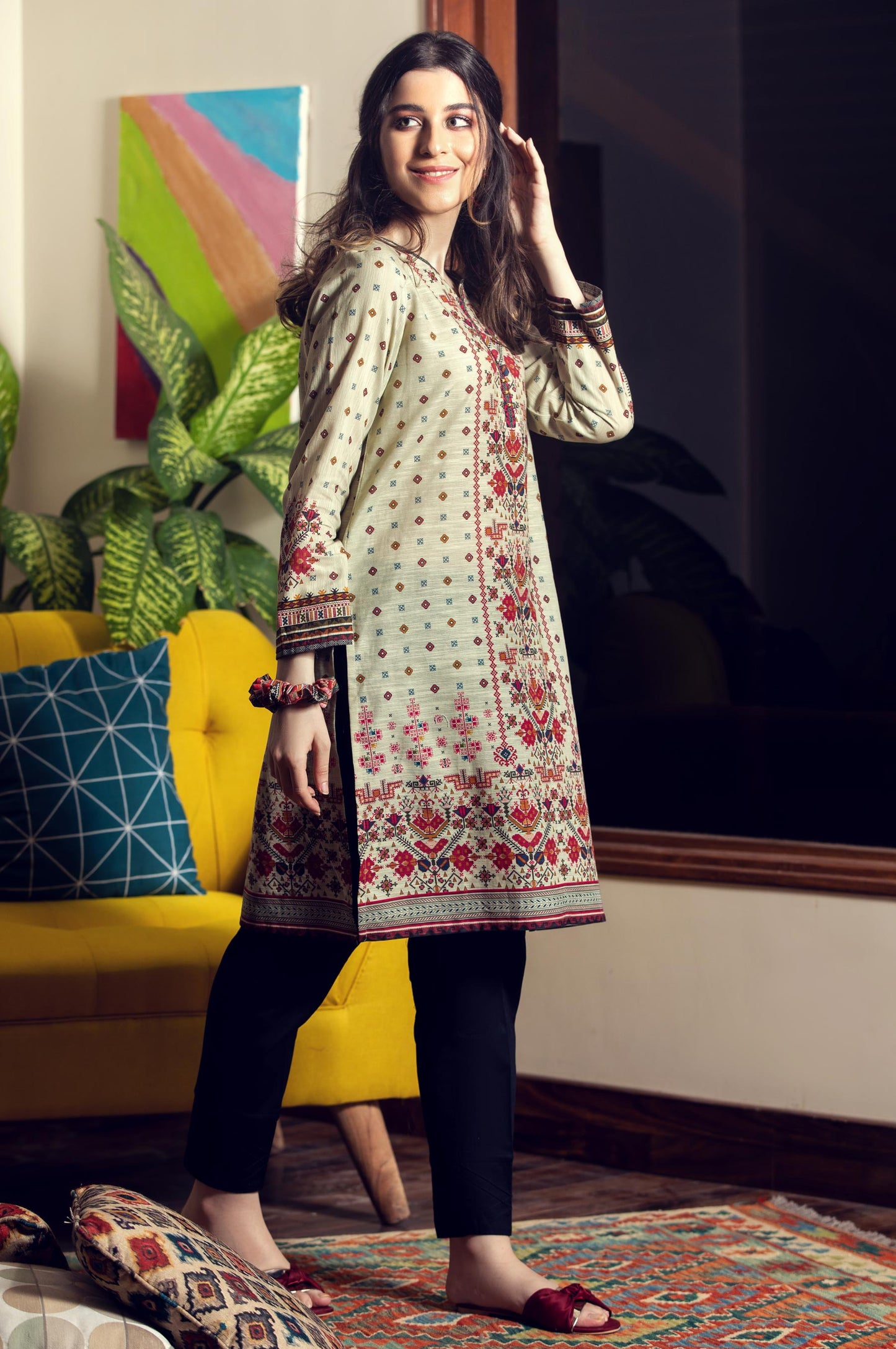 Stitched 1 Piece Digital Printed Khaddar Shirt
