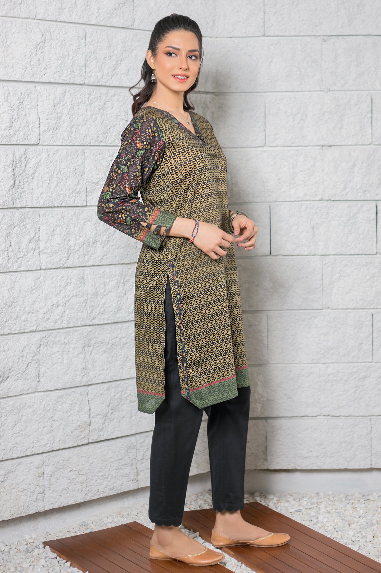 Stitched 1 Piece Digital Printed Cambric Shirt