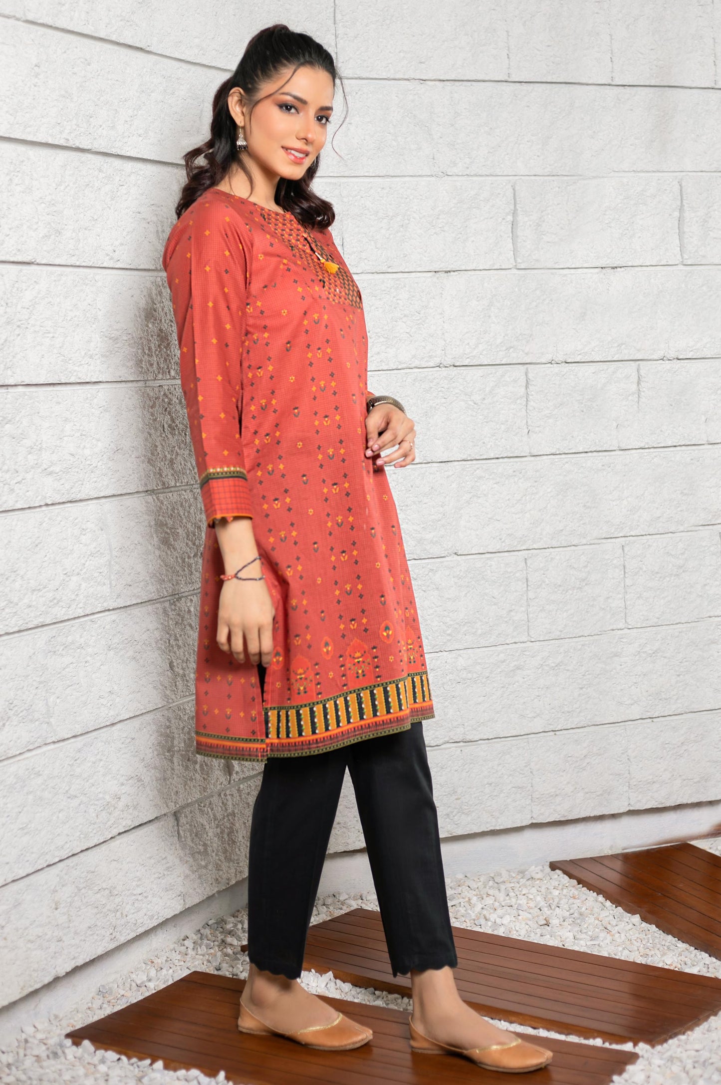 Stitched 1 Piece Digital Printed Cambric Shirt