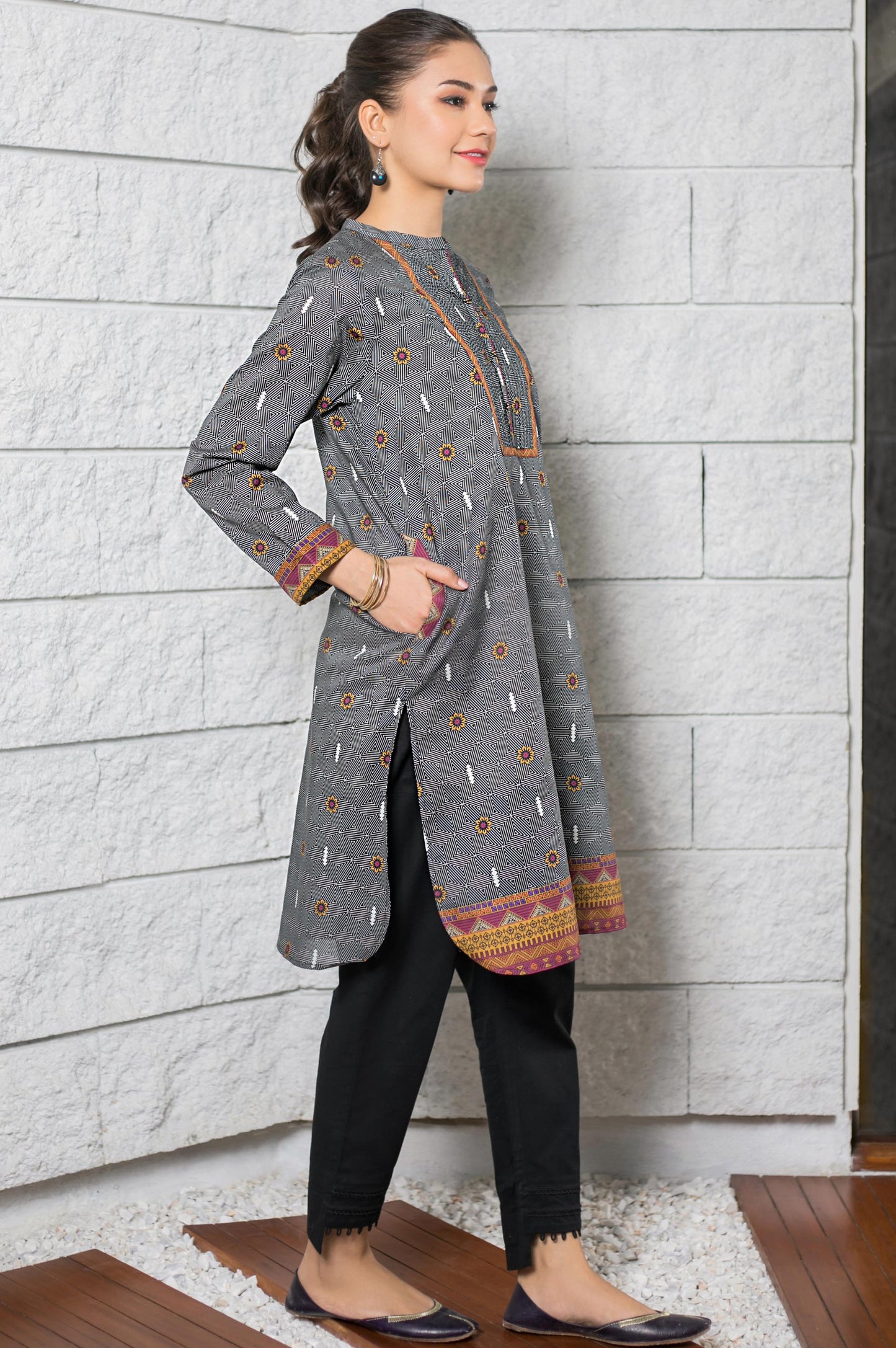 Stitched 1 Piece Digital Printed Cambric Shirt