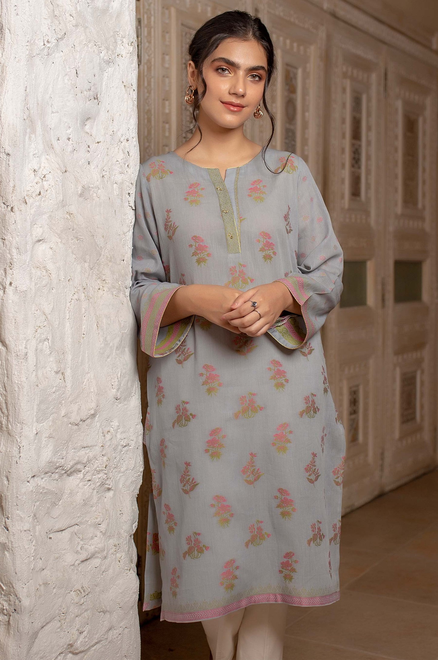 Stitched 1 Piece Dyed Jacquard Shirt