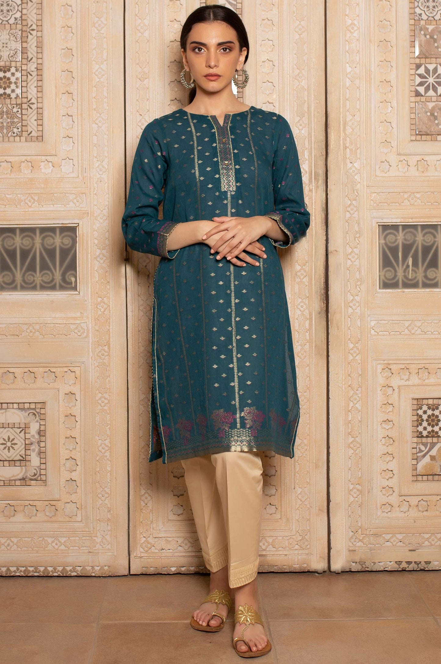 Stitched 1 Piece Dyed Jacquard Shirt