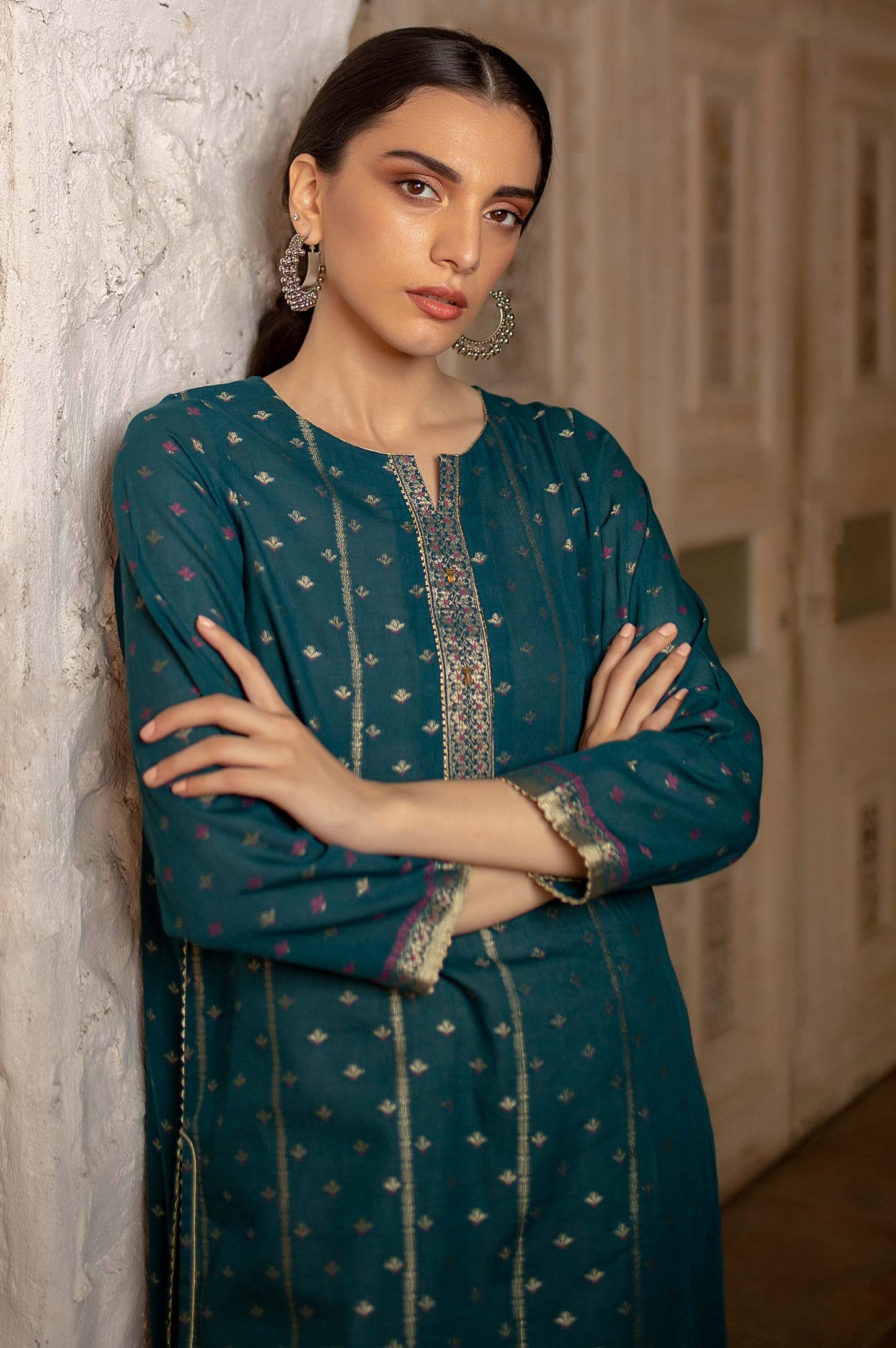 Stitched 1 Piece Dyed Jacquard Shirt