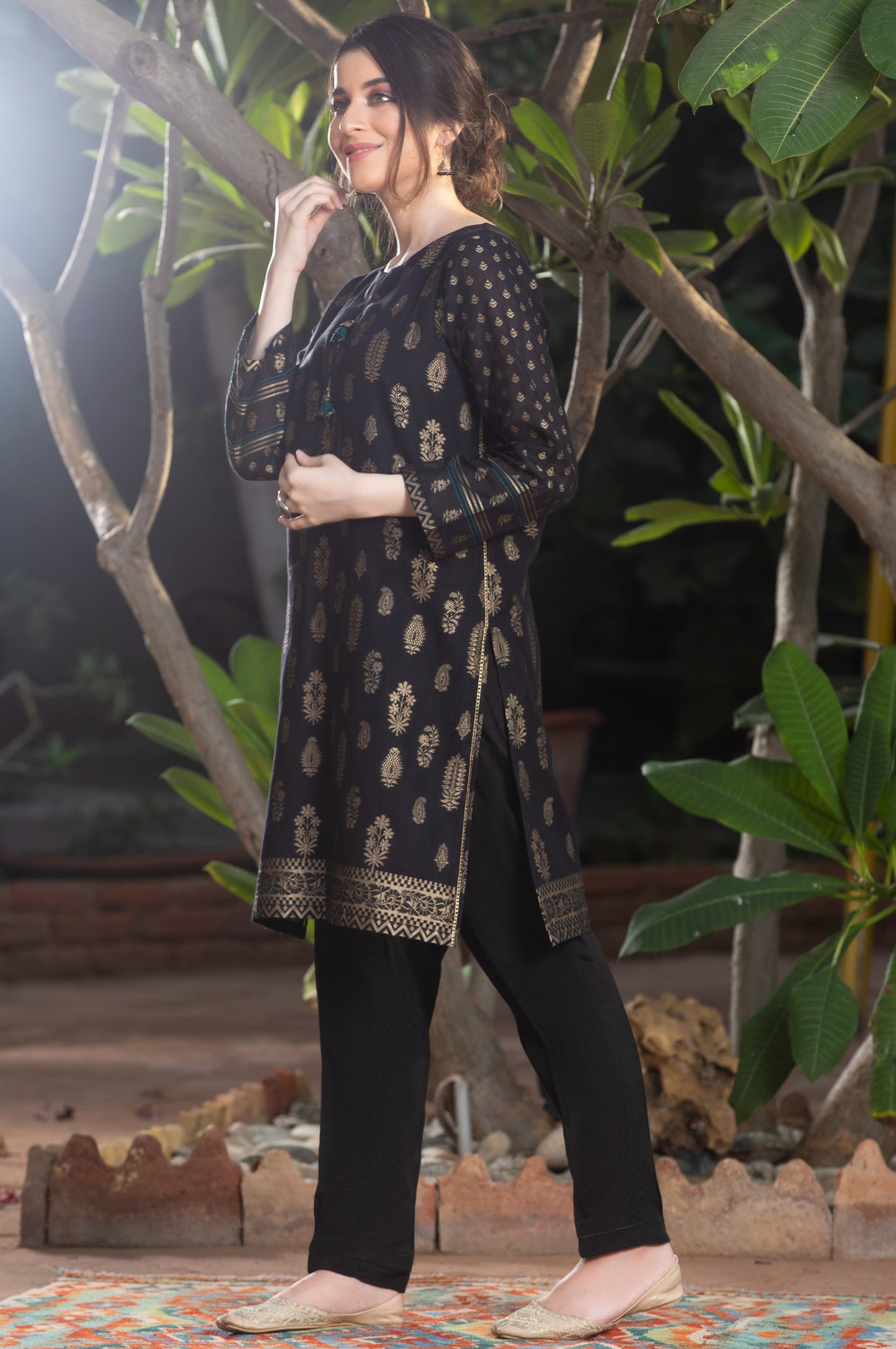 Stitched 1 Piece Yarn Dyed Jacquard Shirt