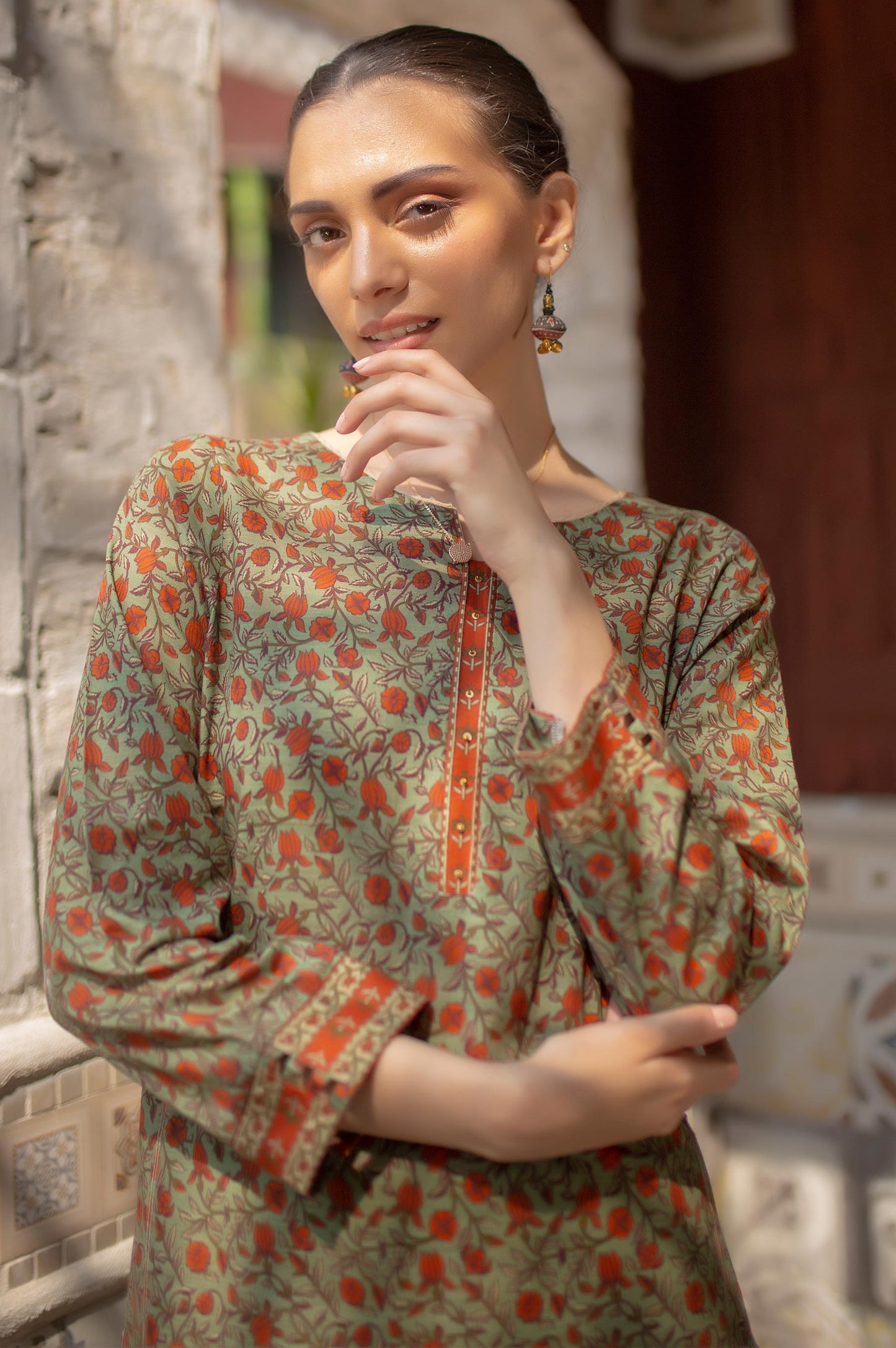 Stitched 1 Piece Printed Khaddar Shirt