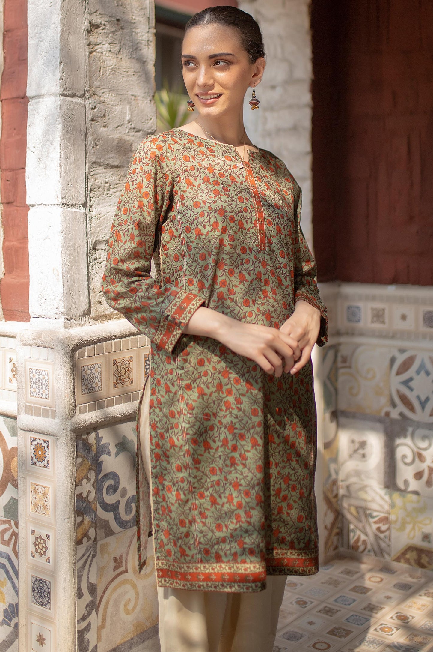 Stitched 1 Piece Printed Khaddar Shirt