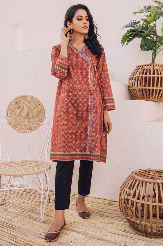 Stitched 1 Piece Digital Printed Cotton Satin Shirt