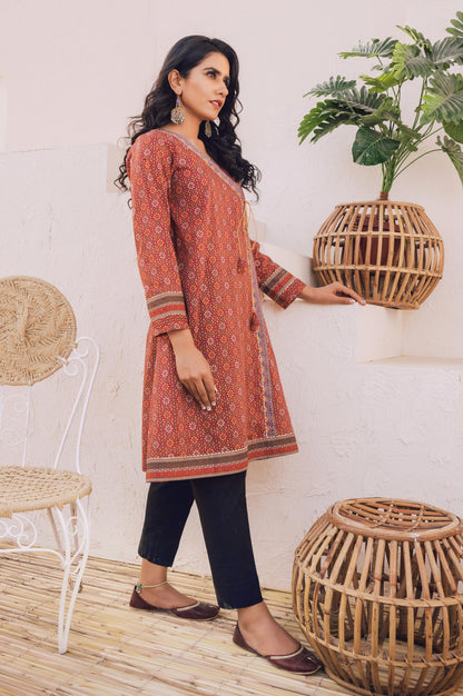 Stitched 1 Piece Digital Printed Cotton Satin Shirt