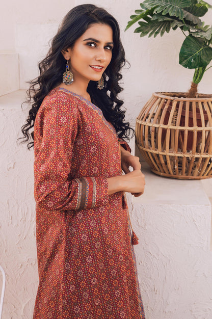 Stitched 1 Piece Digital Printed Cotton Satin Shirt