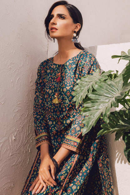 Stitched 1 Piece Digital Printed Cotton Satin Shirt