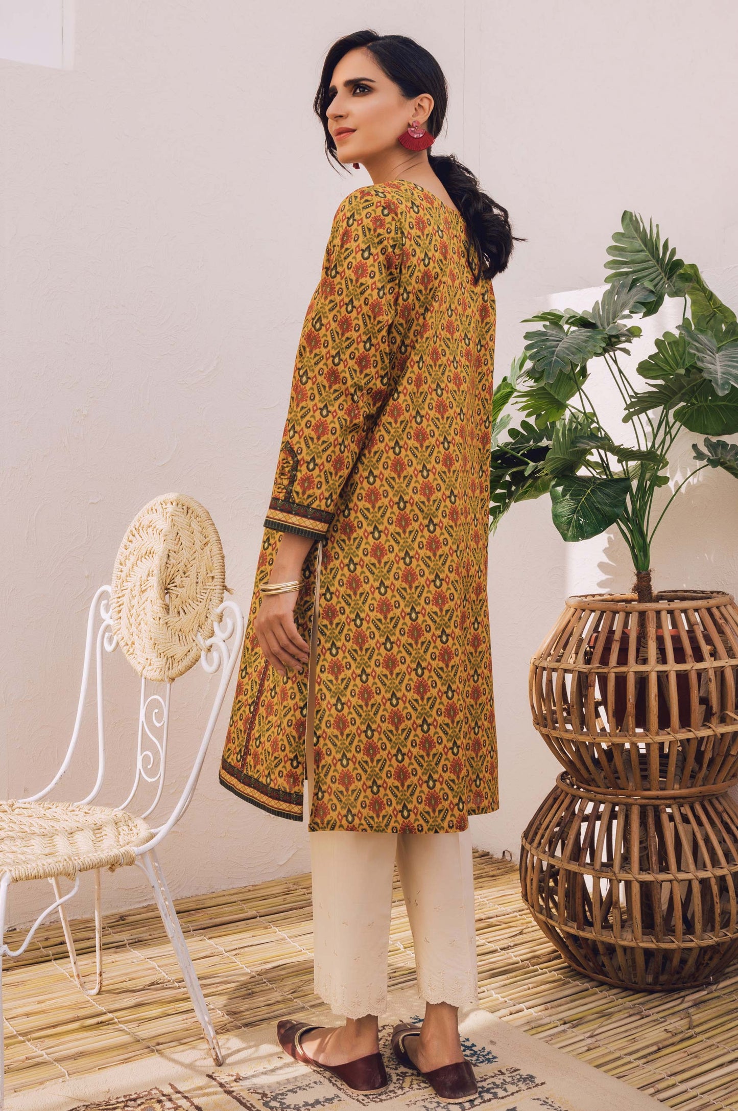 Stitched 1 Piece Digital Printed Cotton Satin Shirt