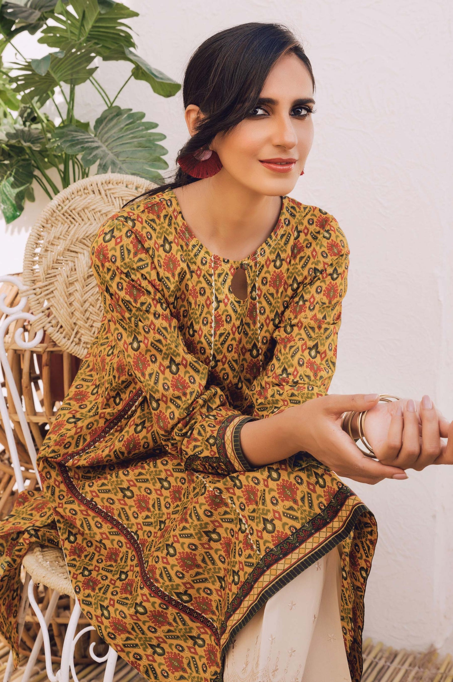 Stitched 1 Piece Digital Printed Cotton Satin Shirt