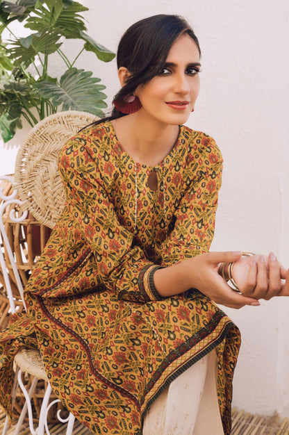 Stitched 1 Piece Digital Printed Cotton Satin Shirt