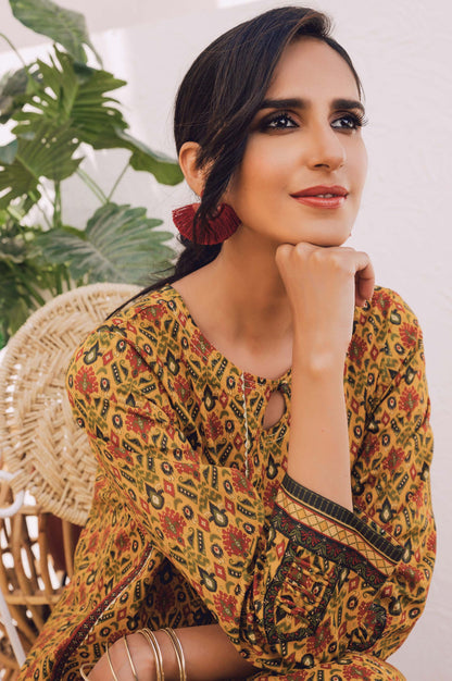 Stitched 1 Piece Digital Printed Cotton Satin Shirt