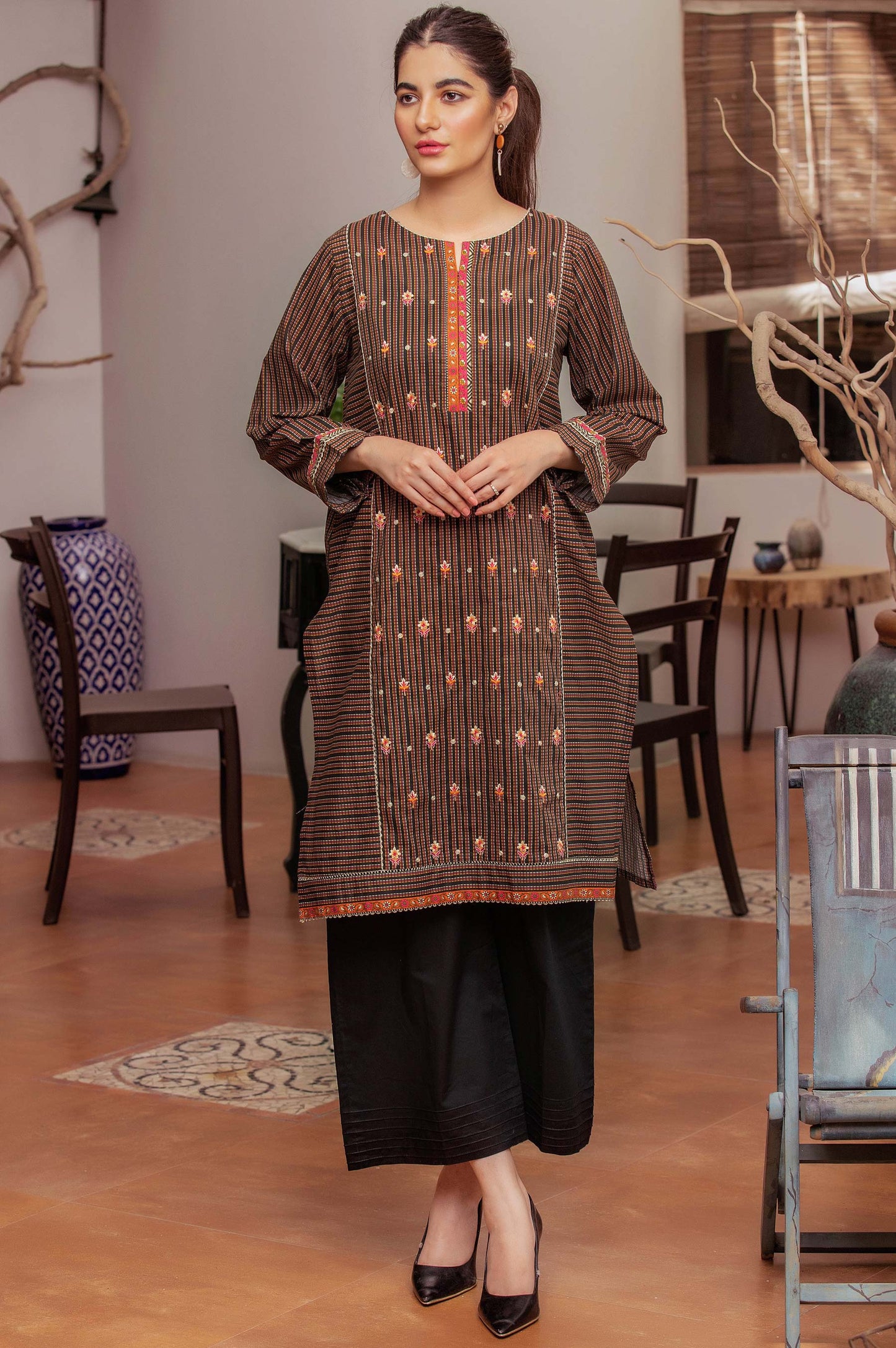 Stitched 1 Piece Embroidered Lawn Shirt