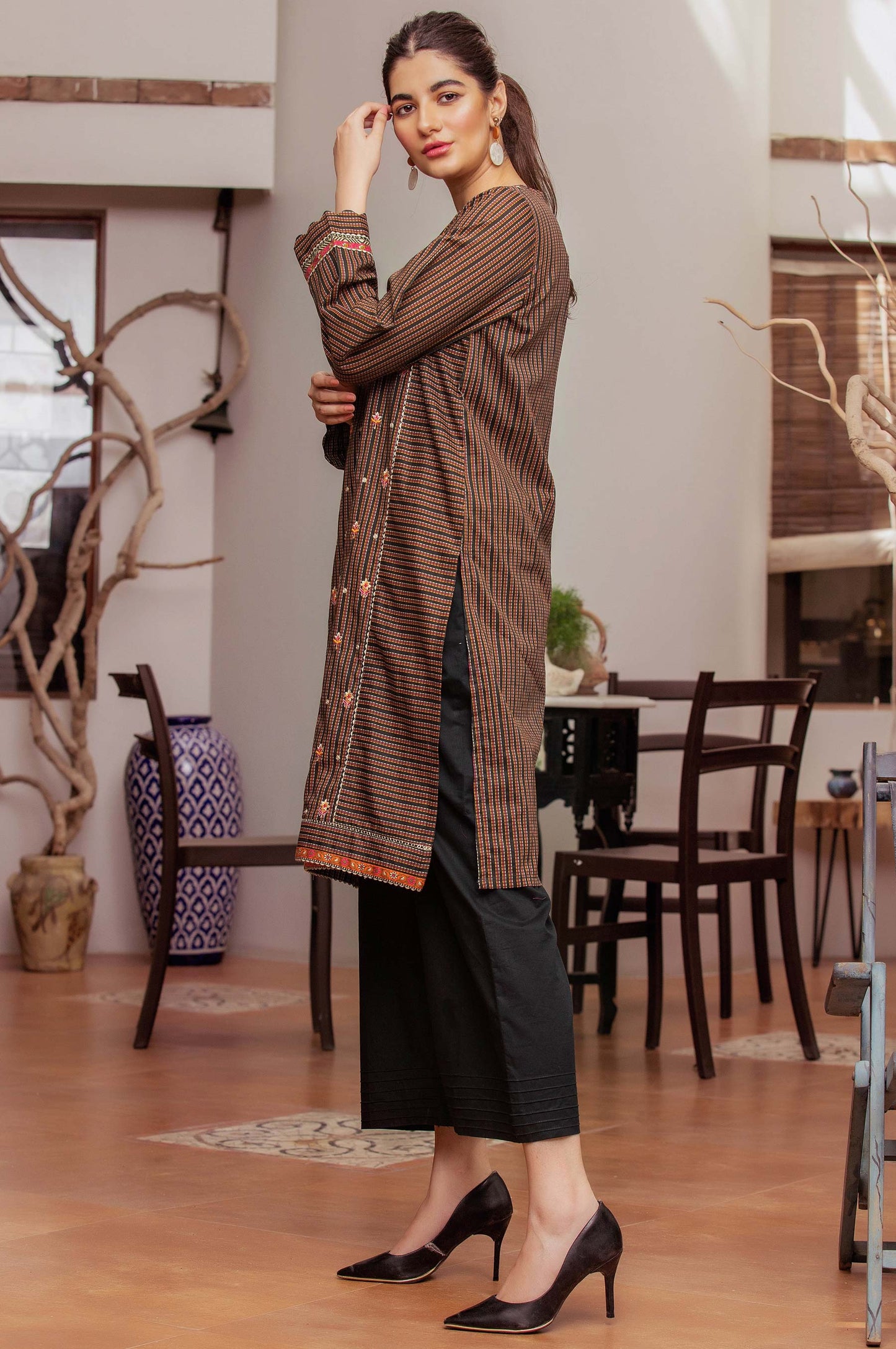 Stitched 1 Piece Embroidered Lawn Shirt