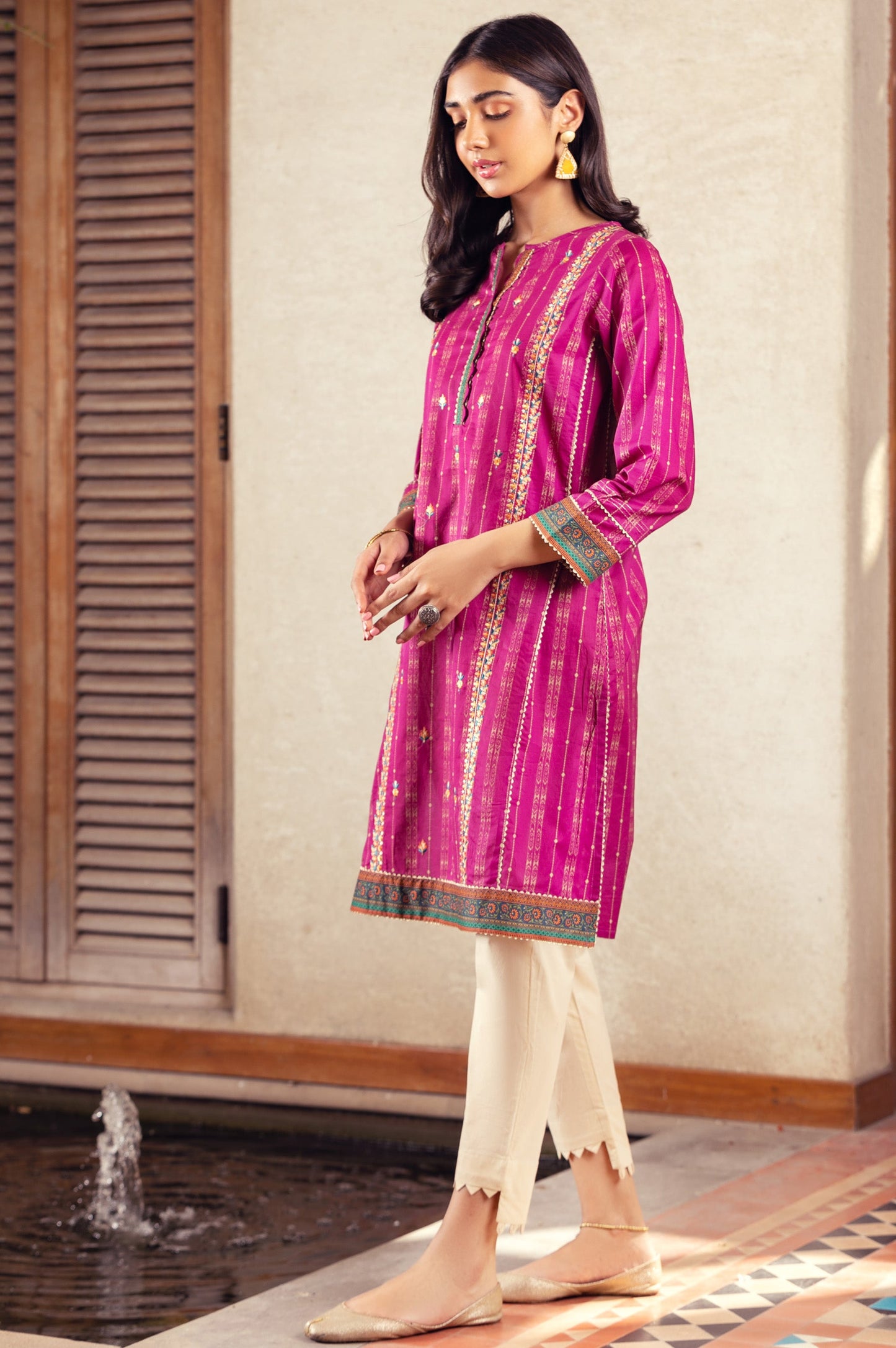 Stitched 1 Piece Embroidered Doria Lawn Shirt