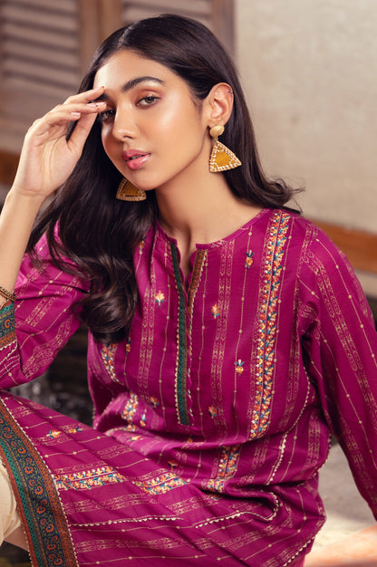 Stitched 1 Piece Embroidered Doria Lawn Shirt