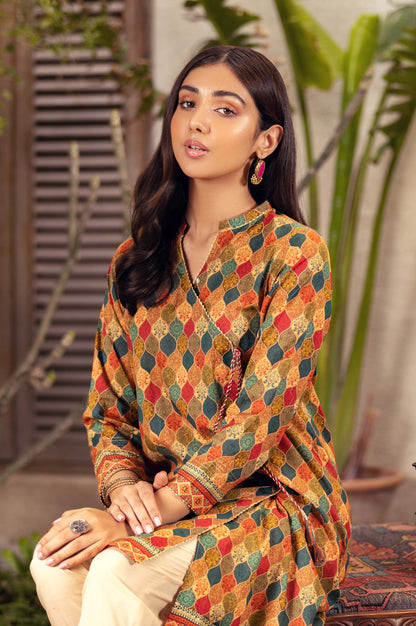 Stitched 1 Piece Digital Printed Cotton Satin Shirt