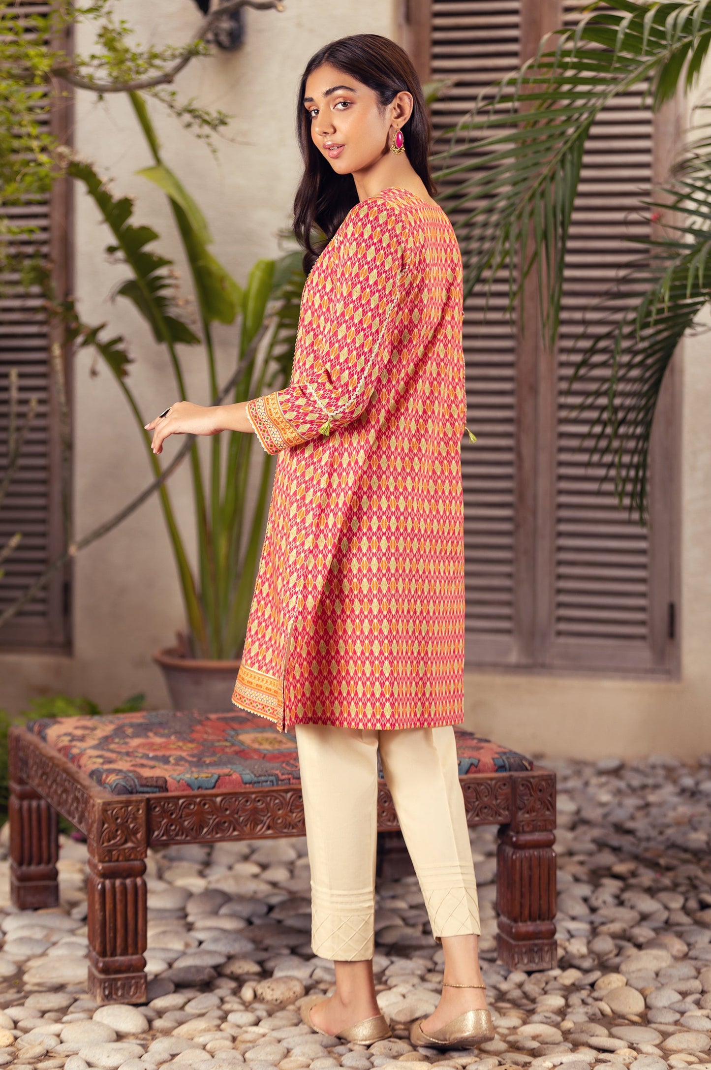 Stitched 1 Piece Digital Printed Cotton Satin Shirt