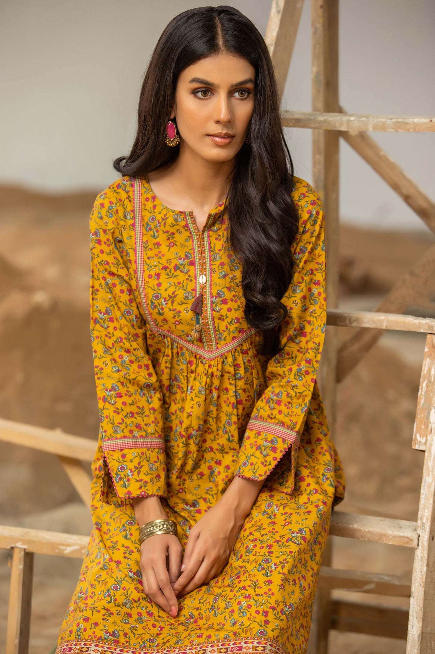 Stitched 1 Piece Digital Printed Cambric Shirt