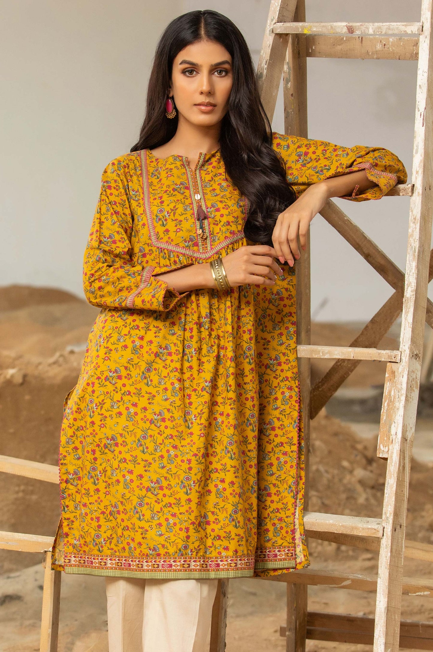 Stitched 1 Piece Digital Printed Cambric Shirt