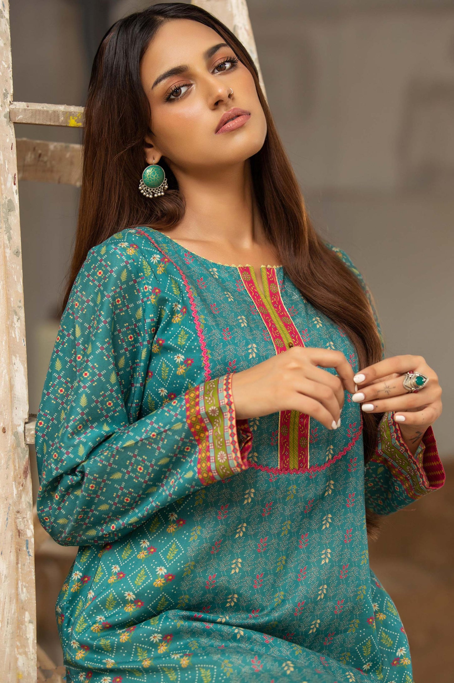 Stitched 1 Piece Digital Printed Cambric Shirt