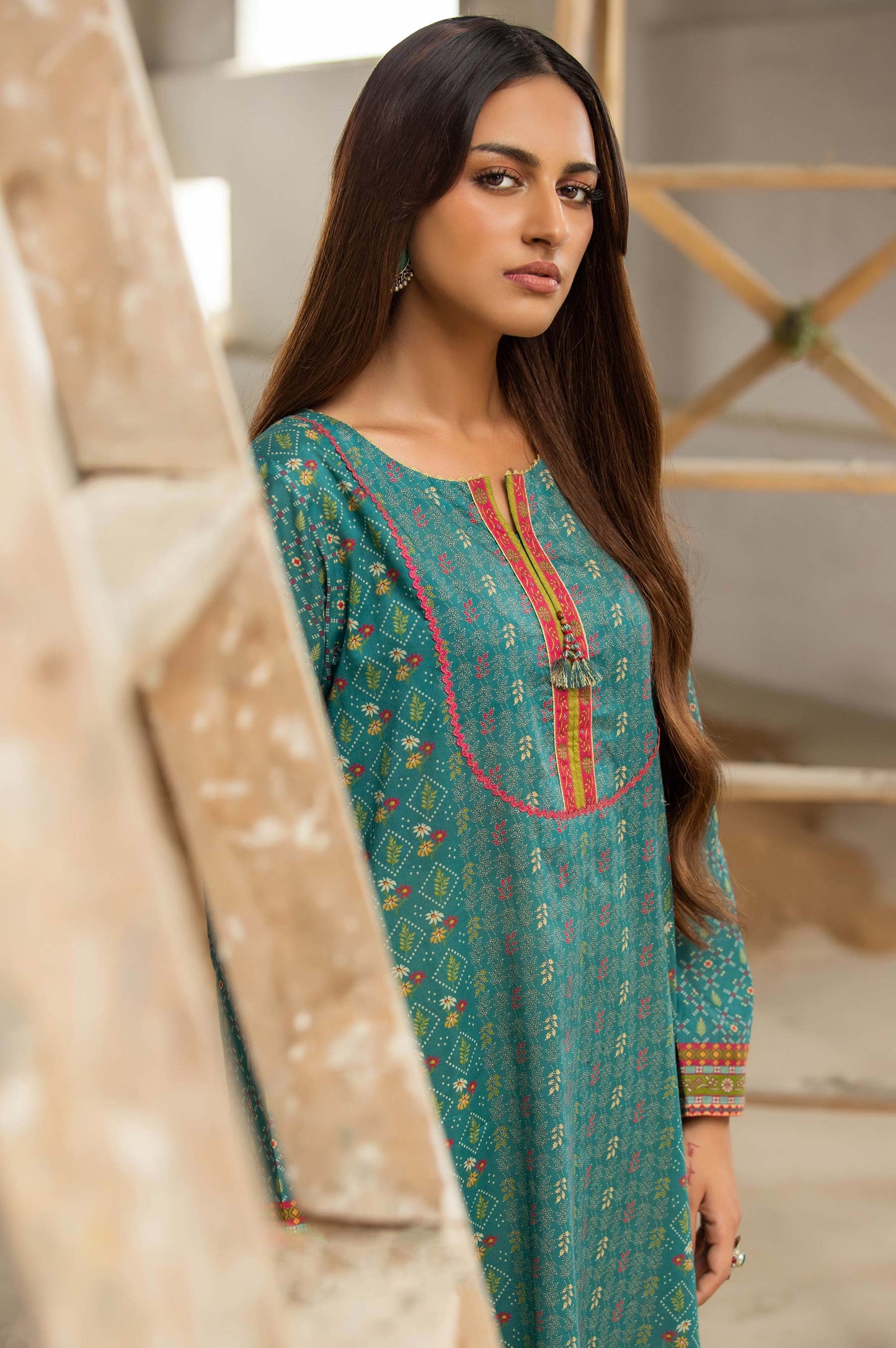 Stitched 1 Piece Digital Printed Cambric Shirt