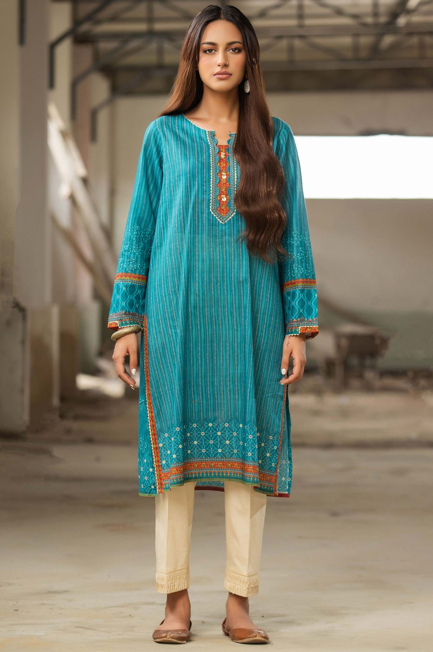 Stitched 1 Piece Digital Printed Cambric Shirt