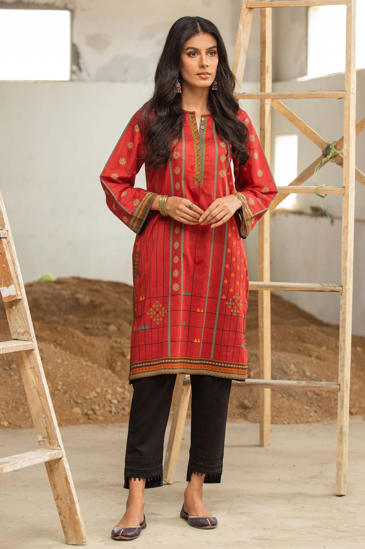 Stitched 1 Piece Digital Printed Doria Shirt