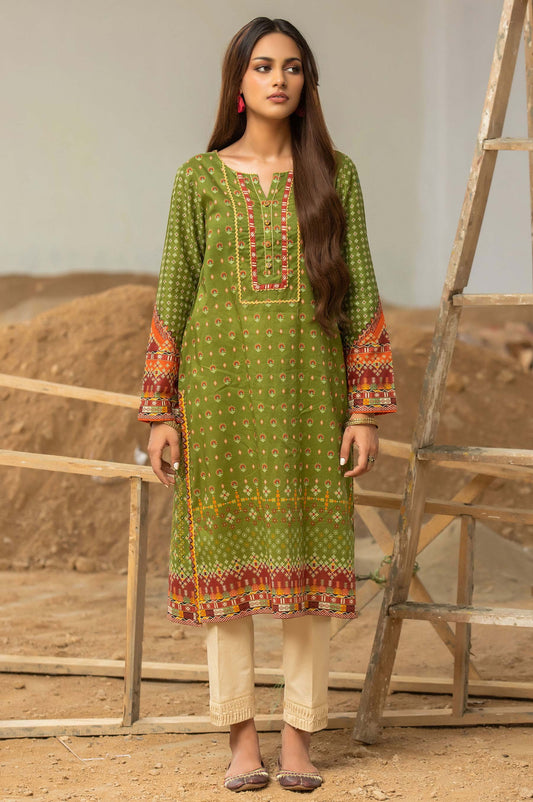 Stitched 1 Piece Digital Printed Cotton Satin Shirt