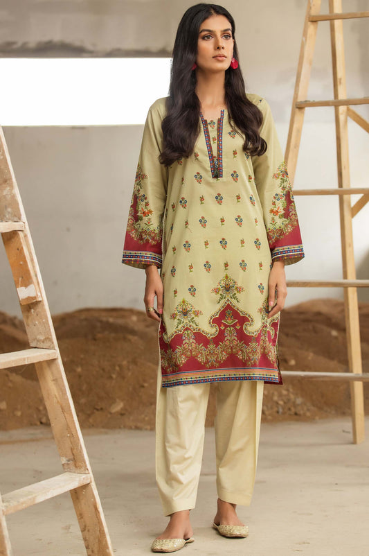 Stitched 1 Piece Digital Printed Cotton Satin Shirt