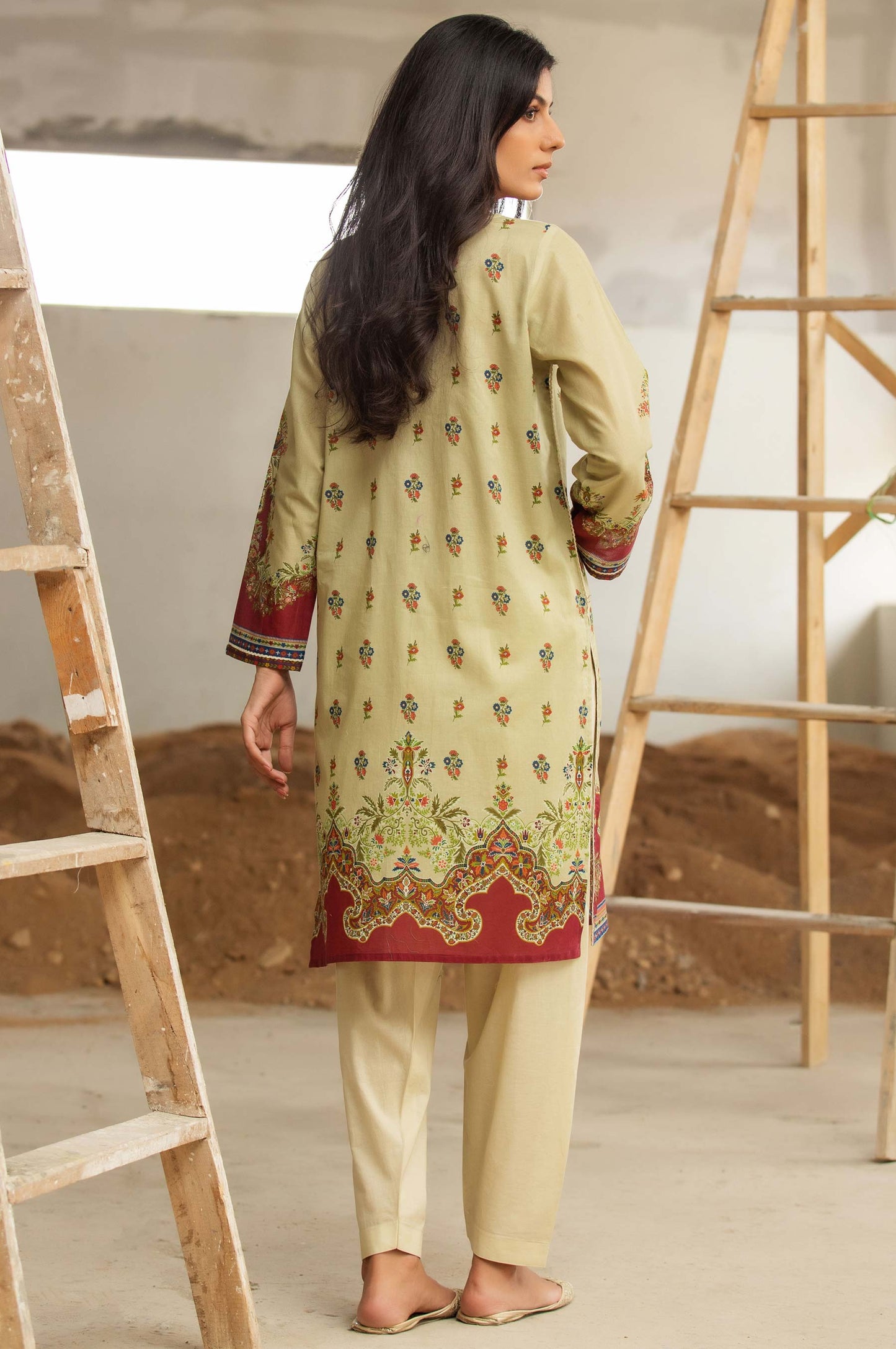 Stitched 1 Piece Digital Printed Cotton Satin Shirt