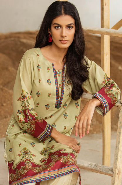 Stitched 1 Piece Digital Printed Cotton Satin Shirt