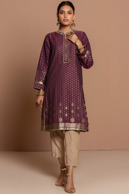 Stitched 1 Piece Yarn Dyed Jacquard Shirt