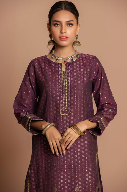 Stitched 1 Piece Yarn Dyed Jacquard Shirt