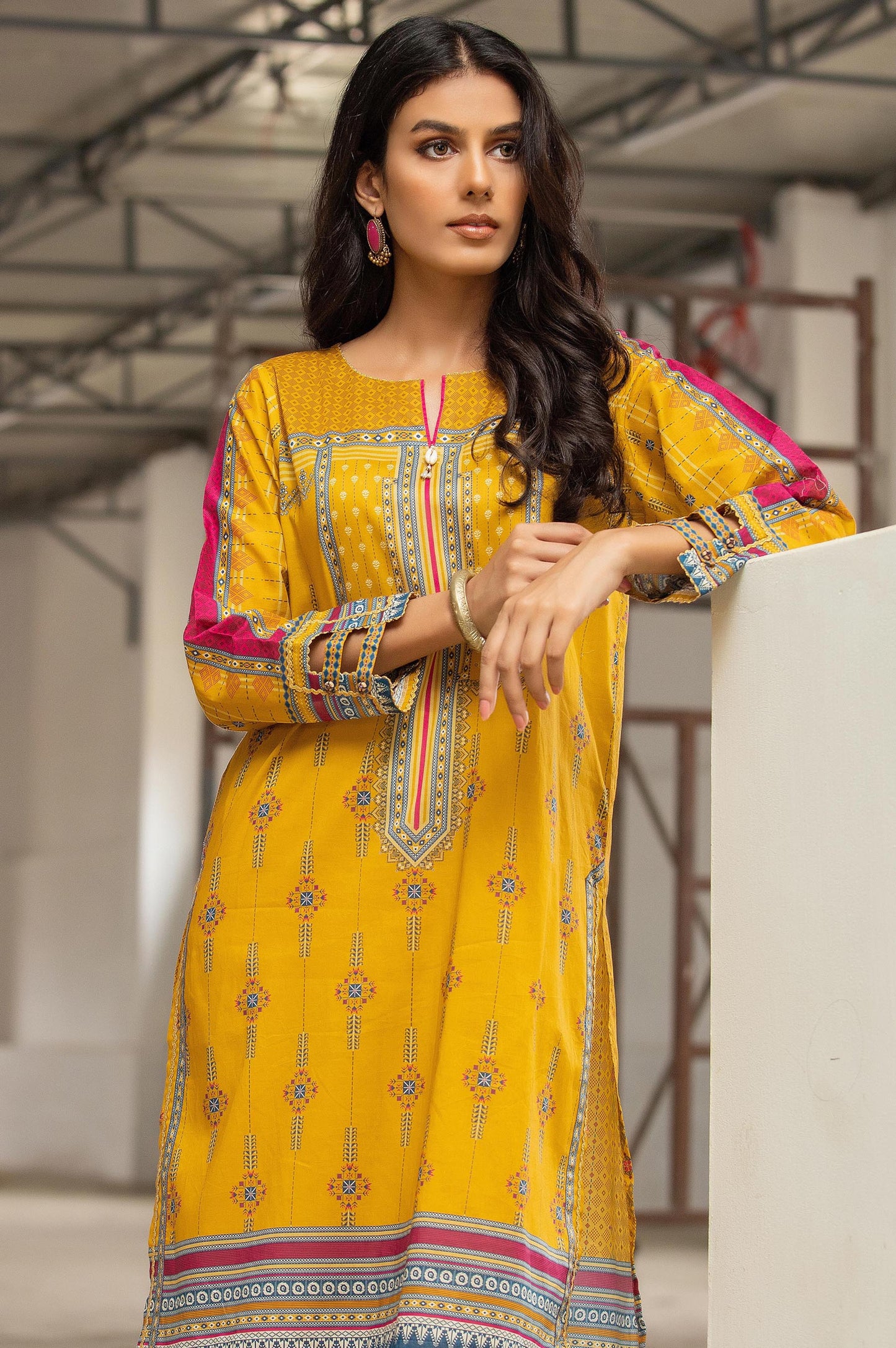 Stitched 1 Piece Digital Printed Cambric Shirt