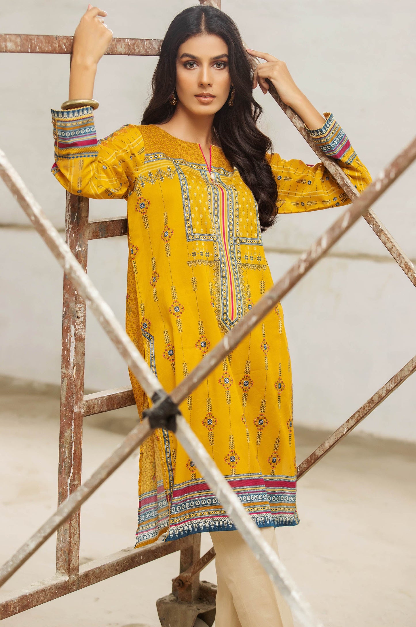 Stitched 1 Piece Digital Printed Cambric Shirt