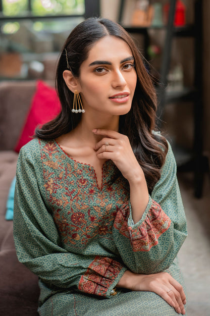 Stitched 1 Piece Embroidered Khaddar Shirt