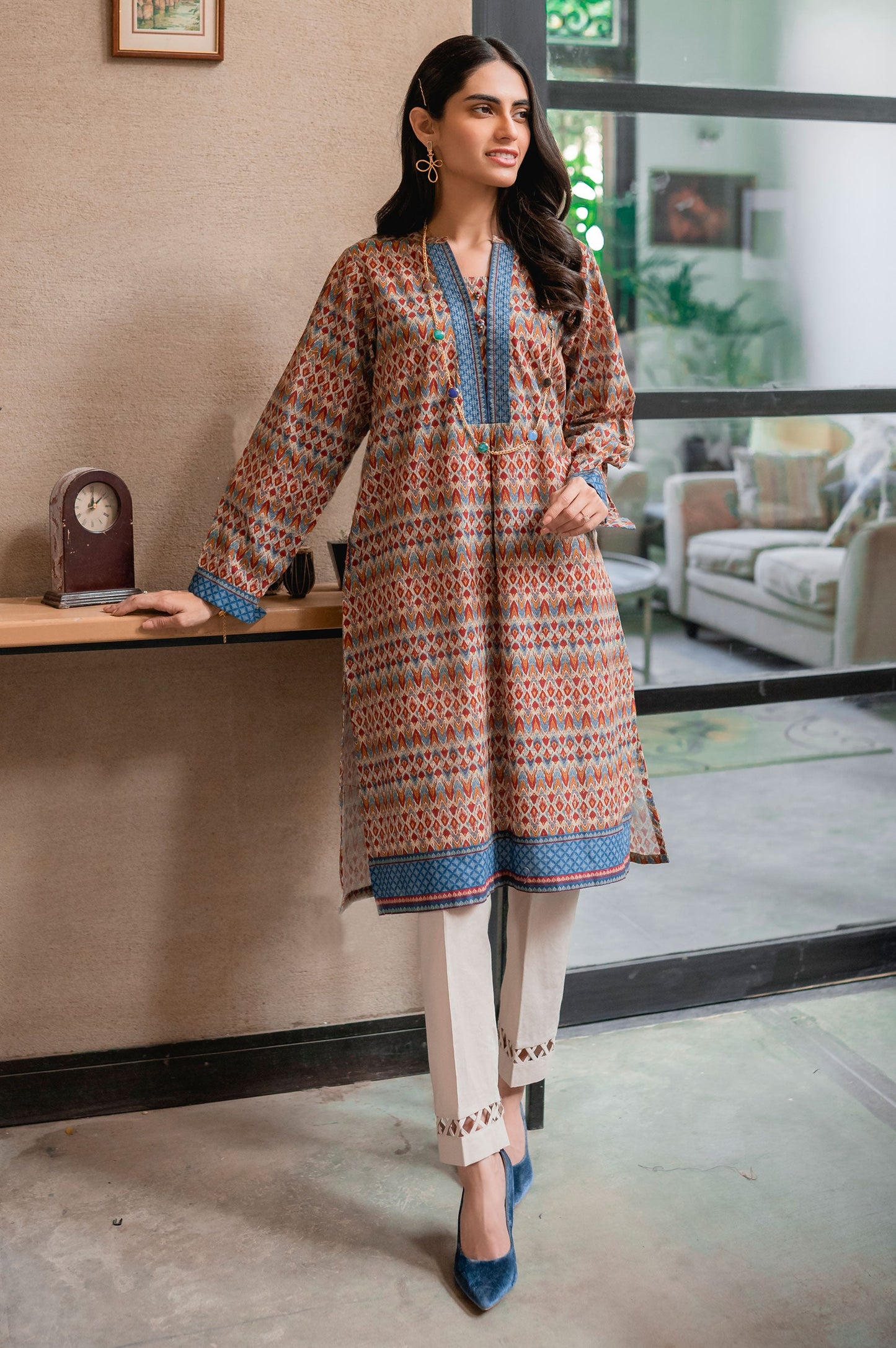 Stitched 1 Piece Digital Printed Khaddar Shirt